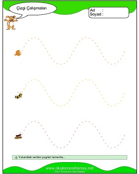 okul öncesi çizgi çalışma sayfaları